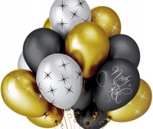 Balony sylwestrowe karnawałowe Nowy Rok złote 5szt