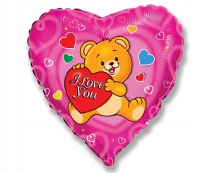 Balon foliowy serce I love you Miś  45cm