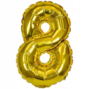 Balon foliowy cyferka 8 złota 71cm