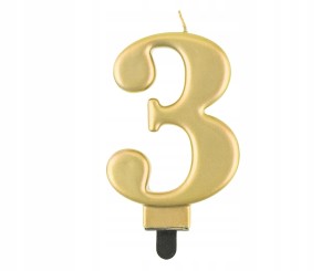 Świeczka cyfra 3 trzecie