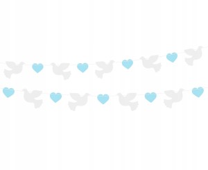 Girlanda papierowa gołąbki serduszka