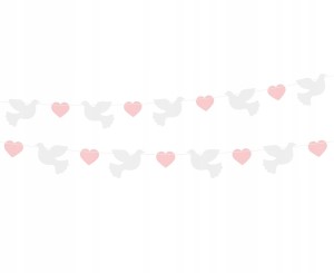 Girlanda gołąbki serca  150cm