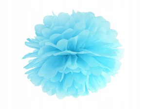 Pompon bibułowy błękitny 25 cm