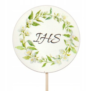 Topper komunijny okrągły piker IHS