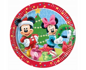 Talerzyki papierowe Świąteczne Myszka Miki Minie