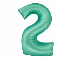Balon foliowy cyfra 2, miętowa