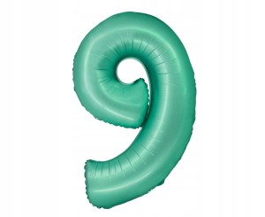 Balon foliowy cyfra 9, miętowa