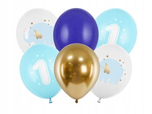 Balony urodzinowe 1  Chłopiec 6szt