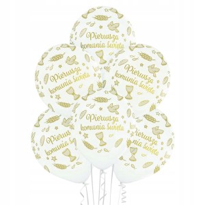 Balony komunijne białe Pierwsza Komunia Kielich