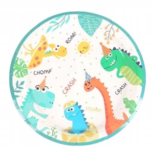 Talerzyki papieroweurodzinowe dinozaury Dino 6szt