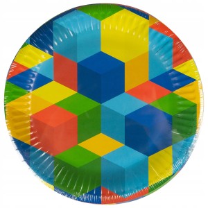 Talerze papierowe klocki  18cm