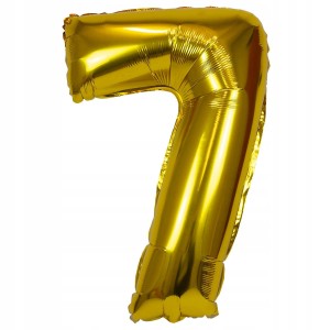 Balon foliowy cyfra 7, złoty 71 cm