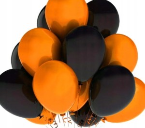 Balony Halloween matowe czarne pomarańczowe 20szt