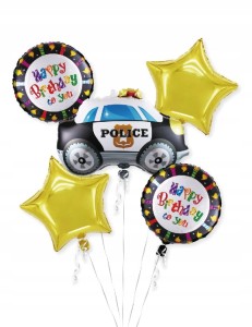 Balony foliowe urodzinowe policja Zestaw