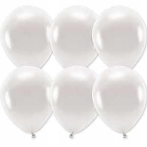 Balony metaliczne białe  40 szt 5 cali