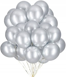 Balony srebrne metalizowane duże ślub silver 50sz