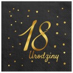 Serwetki urodzinowe czarne 18