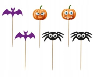 Pikery dynia pająk nietoperz topper na tort 6 szt