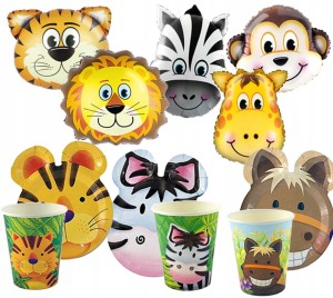 Zestaw  urodzinowy, kubeczki,  talerze,  balony. 