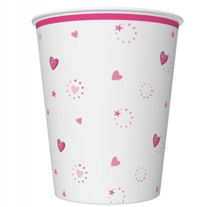 Kubki papierowe  serduszka  250ml 8x