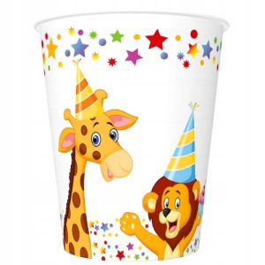 Kubki urodzinowe, zwierzątka, 8 szt.