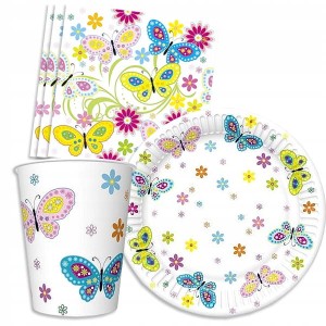 Zestaw Urodzinowy,  talerzyki, kubeczki, Serwetki.