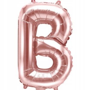 Balon foliowy Litera B, różowe złoto,  35 cm.