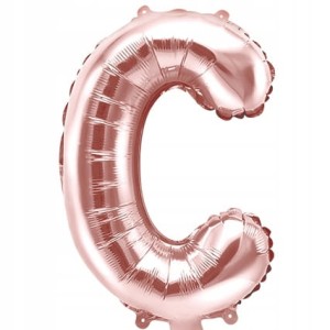 Balon foliowy Litera C, różowe złoto, 35 cm.