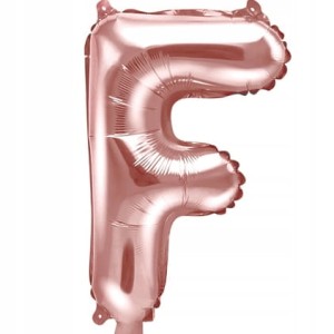 Balon foliowy Litera F, różowe złoto, 35 cm.