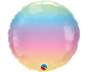 Balon foliowy ombre okrągły tęczowy