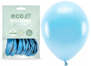 Balony Eco metaliczne błękitne j. niebieskie 10szt