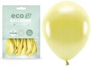 Balony metaliczne Eco żółte  10 szt