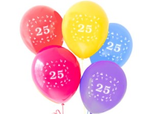 Balony cyferki 25 urodziny