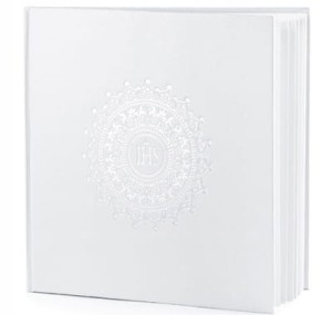 Księga Gości Komunijnych biała ornament IHS