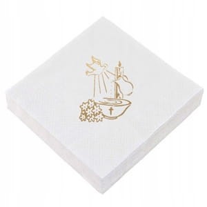 Serwetki chrzest  białe 20 szt.