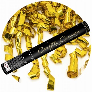 Tuba strzelająca serpentyny konfetti złote 40cm