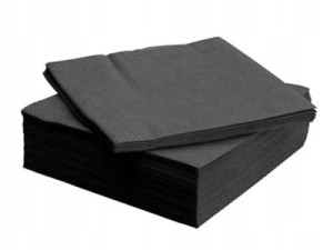 Serwetki trójwarstwowe klasyczne czarne 33cm 20szt