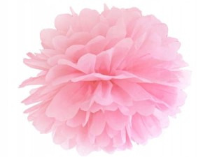 Pompon bibułowy różowy  35 cm