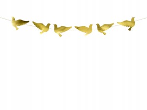 Girlanda komunijna złota  gołębie