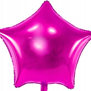 Balon foliowy gwiazda różowa neonowa 48cm