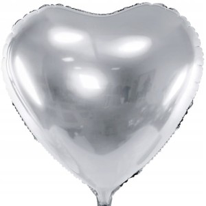 Balon foliowy serce srebrny metalizowany