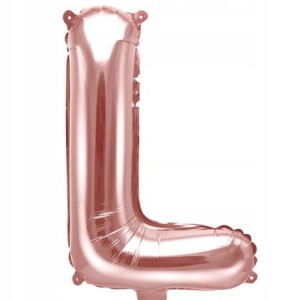 Balon foliowy Litera L, różowe złoto,  35 cm.