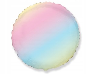 Balon foliowy okrągły kolorowy tęczowy  ombre