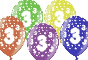 Balony lateksowe liczba 3,  5 szt