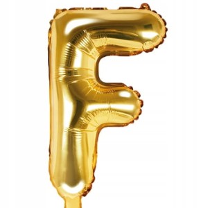 Balon foliowy Litera F, złoty, 35 cm.