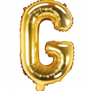 Balon foliowy Litera "G", 35cm, złoty