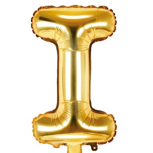 Balon foliowy Litera I, złoty, 35 cm.