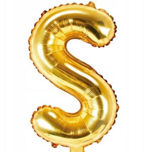 Balon foliowy Litera S, złoty, 35 cm.