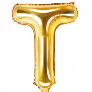 Balon foliowy Litera T, złoty, 35 cm.