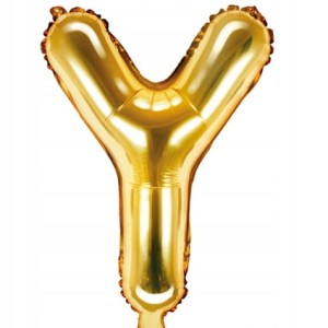 Balon foliowy Litera "Y", 35cm, złoty